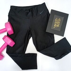 Nike Dri-fit Activewear Swoosh Mesh Cut Out Leg Capri Leggings Legging P…